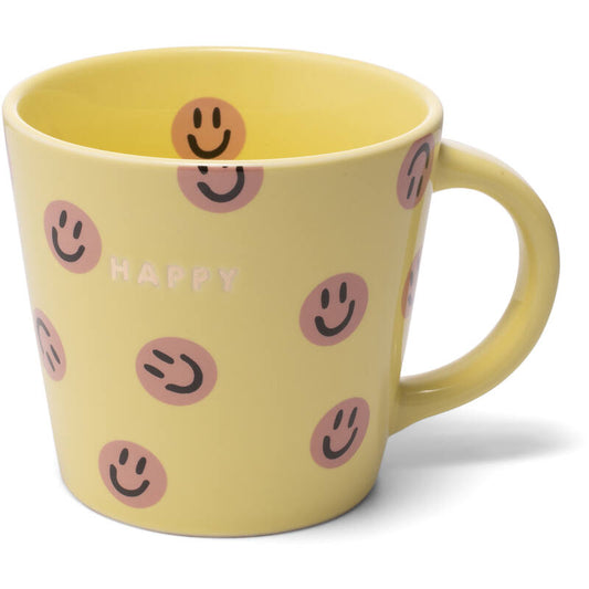 Vondels - Cappuccino mok Happy - Geel