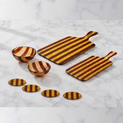Borrelplank glas S - Amber/Bruin