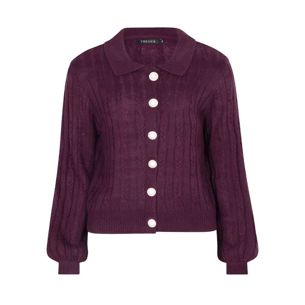 Ydence | Knitted top Colette | Aubergine