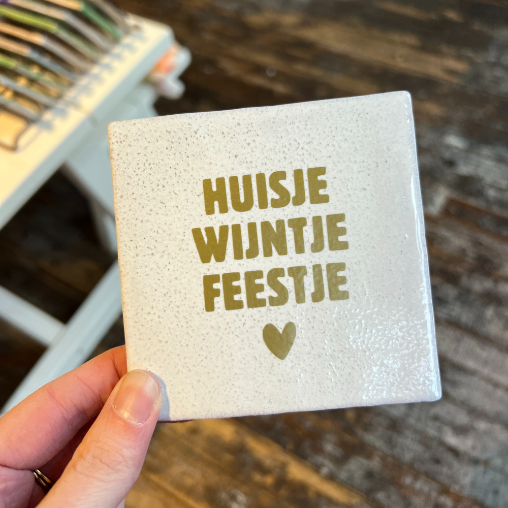 Tegeltje - Huisje Wijntje Feestje