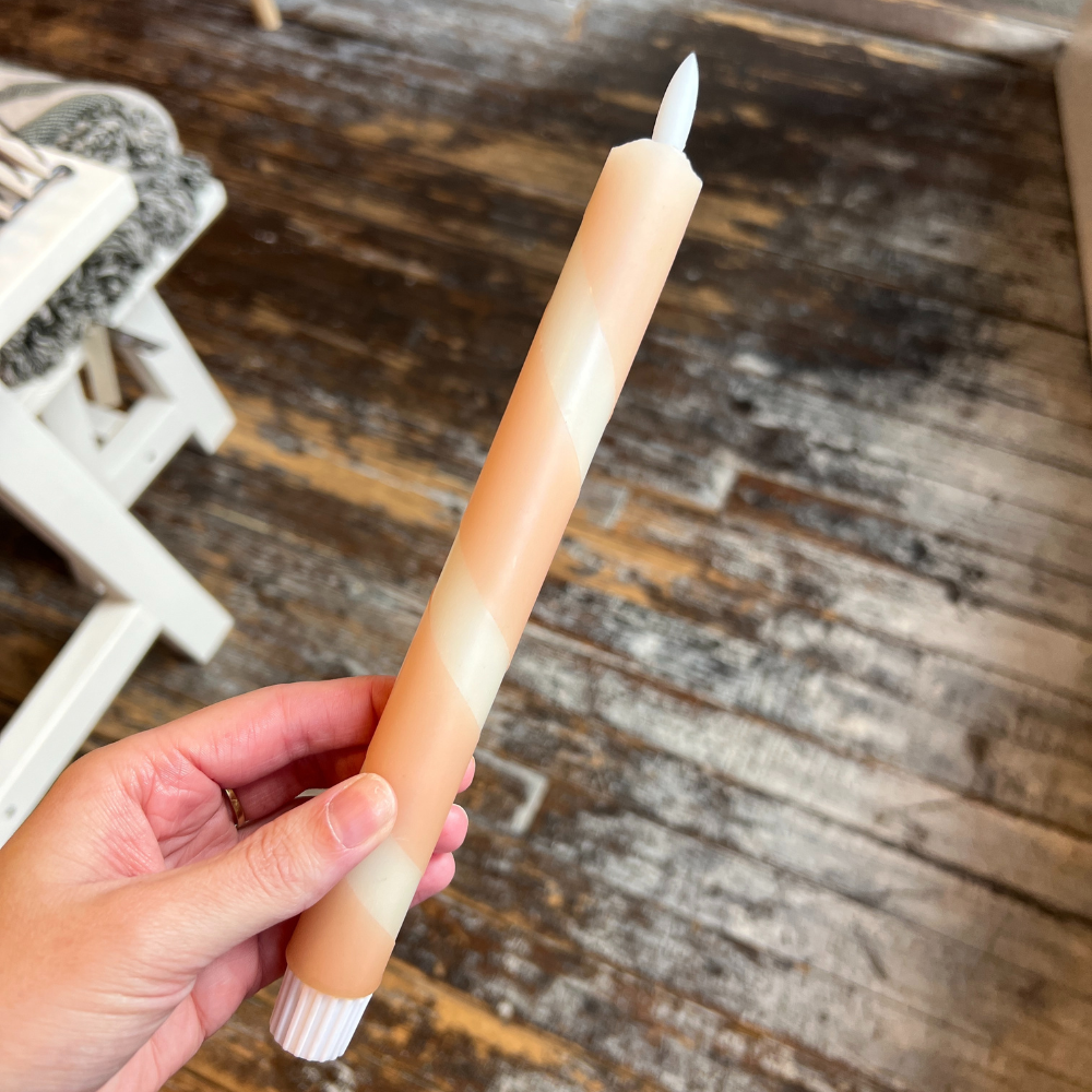 Led Kaars - Swirl Beige/Terra