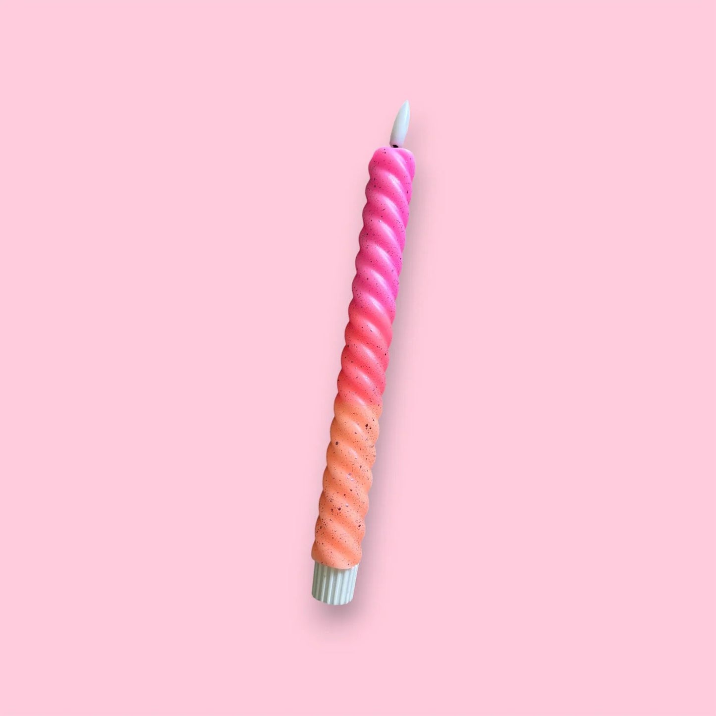Led kaars swirl - Spark oranje/roze
