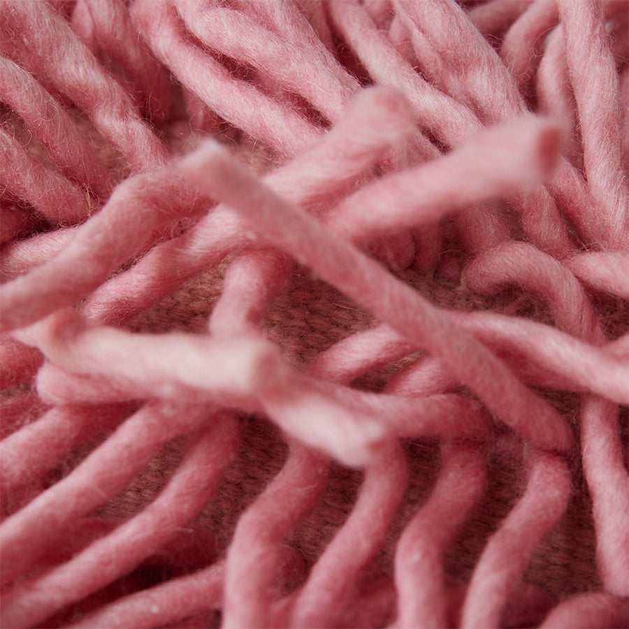 HKLIVING - Rugged Woolen Sierkussen - Pink