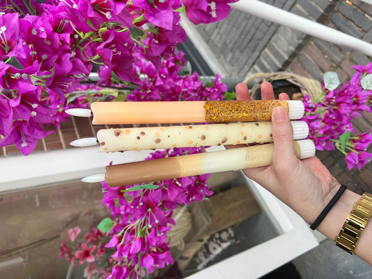 Led Kaars - Disco Terra/Beige