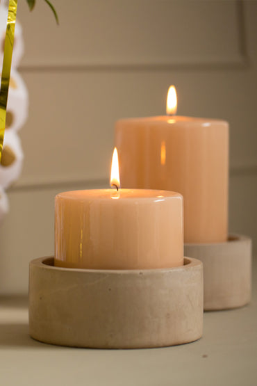 Rustik Lys - Pilaarkaars Hoogglans Apricot 6x10cm