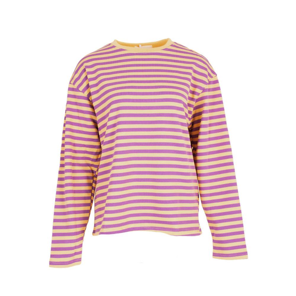 Streep shirt - Geel/paars