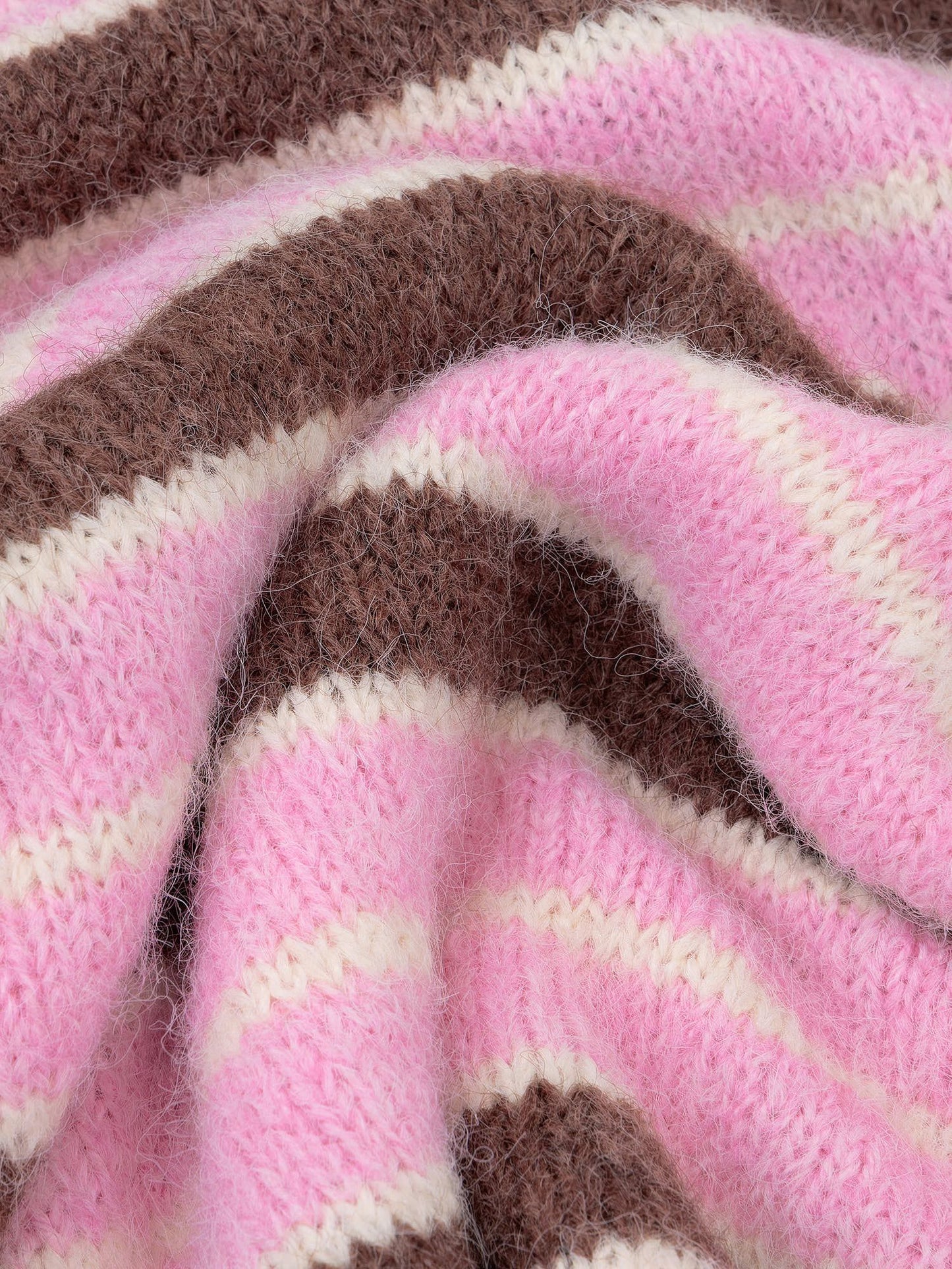 Ydence | Knitted sweater Aria | Mocha/pink