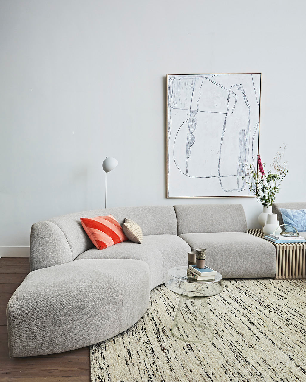 HKLIVING - Striped Velvet Sierkussen - Red/Pink