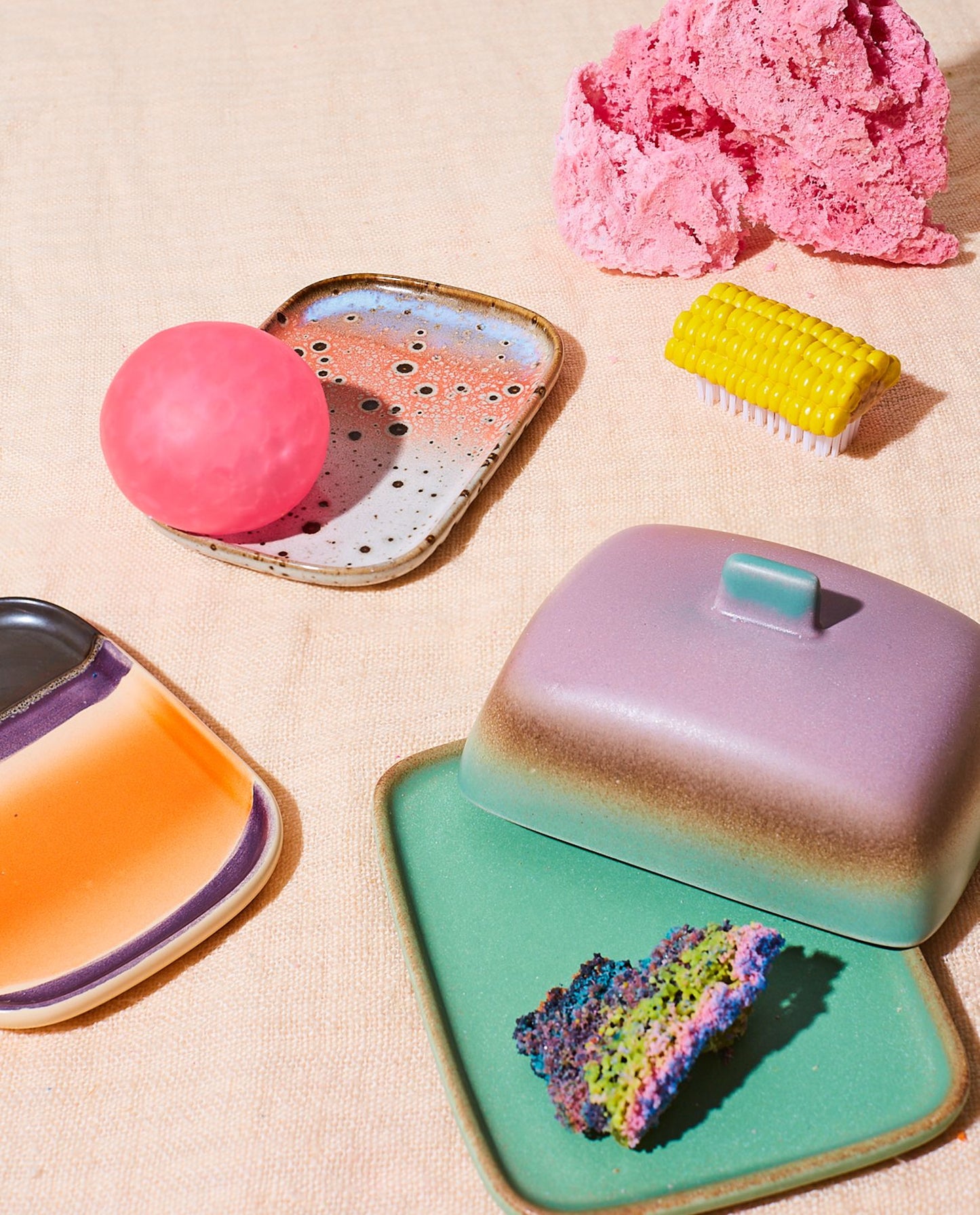 HKLIVING - 70s ceramics small tray - Atlas Lychee