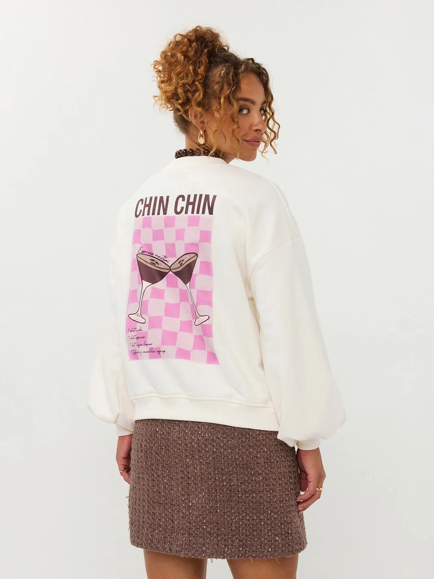 Ydence | Sweater Cheers babe | Ecru