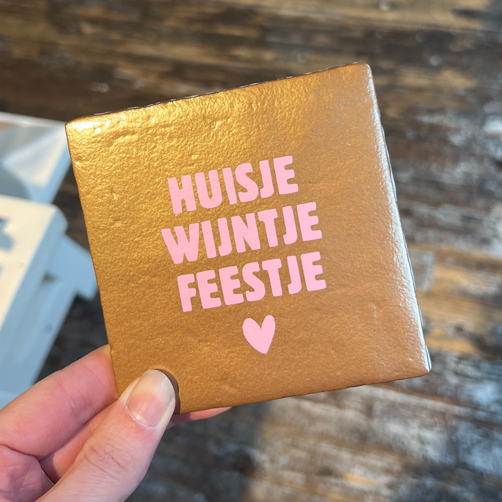 Tegeltje - Huisje Wijntje Feestje