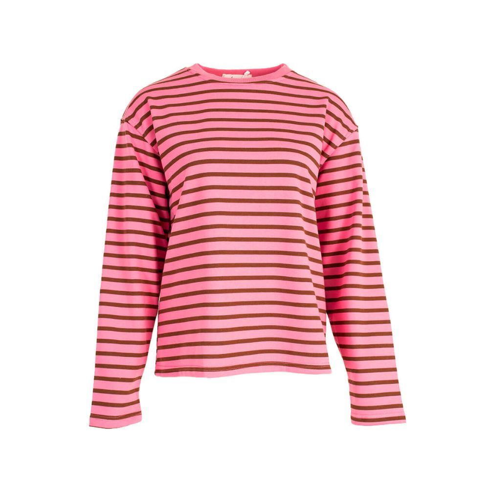 Streep sweater - Roze/bruin
