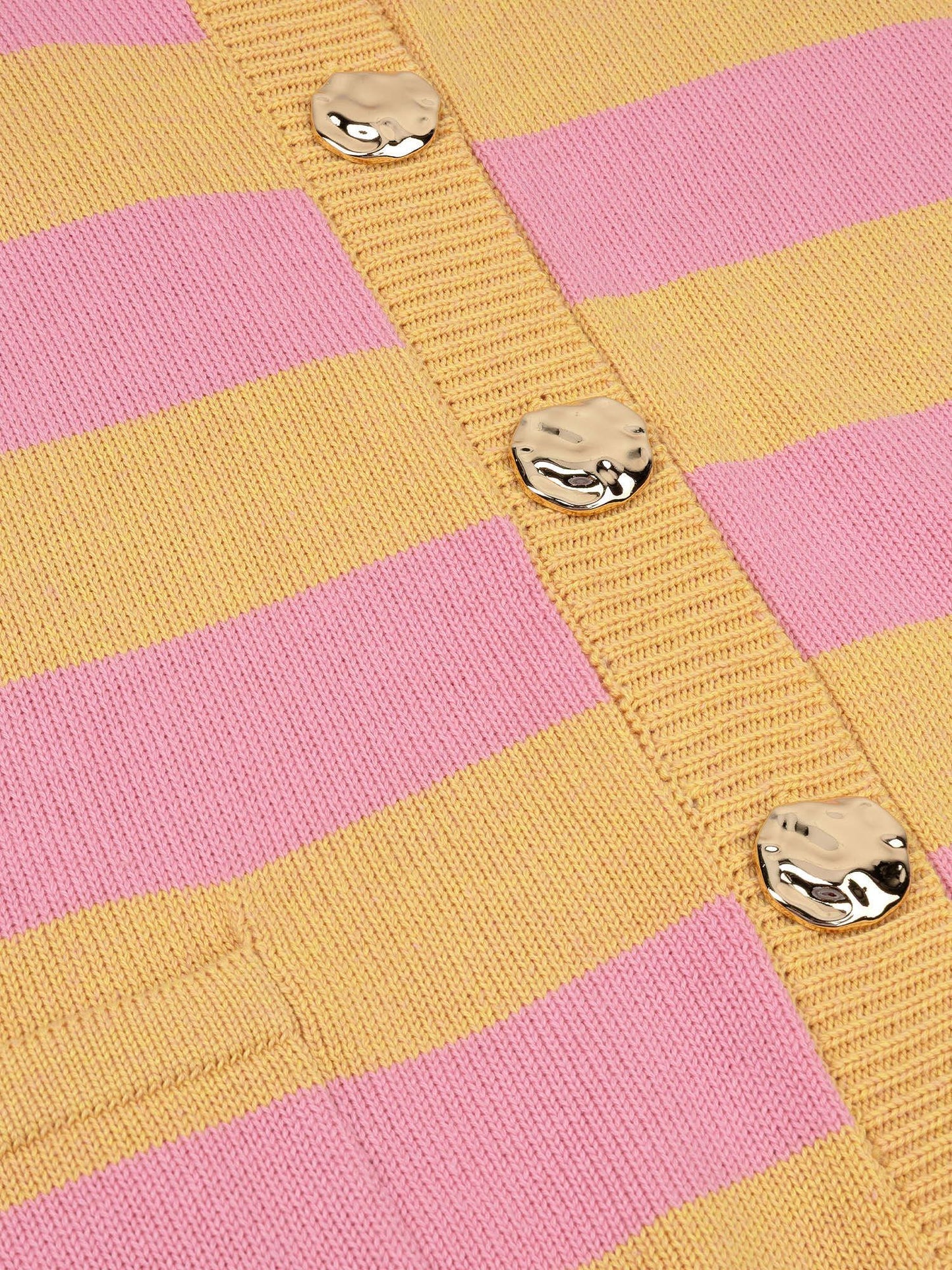 Ydence | Knitted Top Judith | Yellow/pink