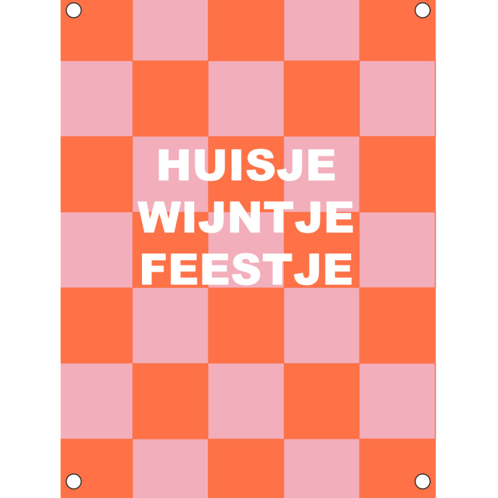 Tuinposter - Huisje Wijntje Feestje