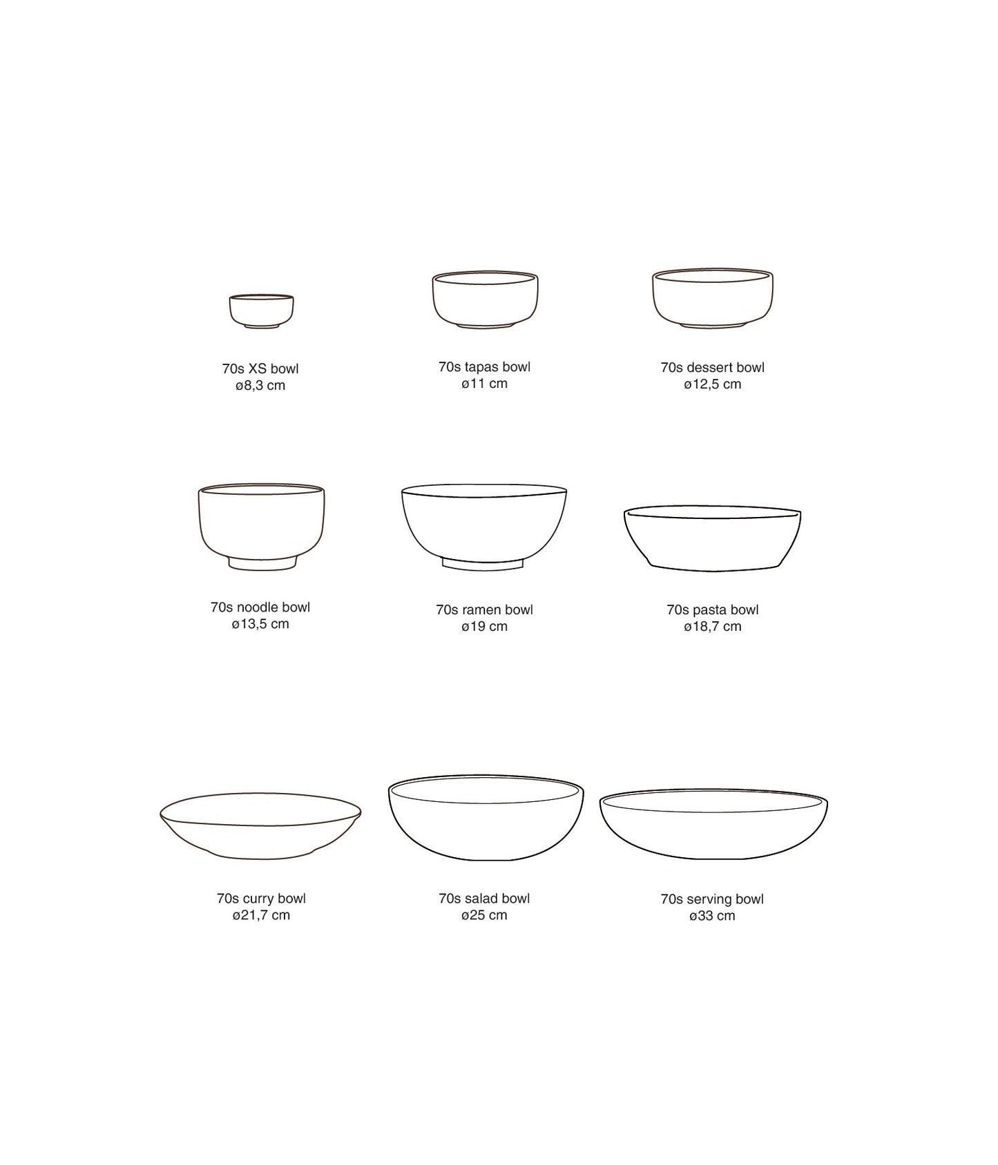 PRE-ORDER - HKLIVING - 70s ceramics: Pasta borden set van 2 - Brew