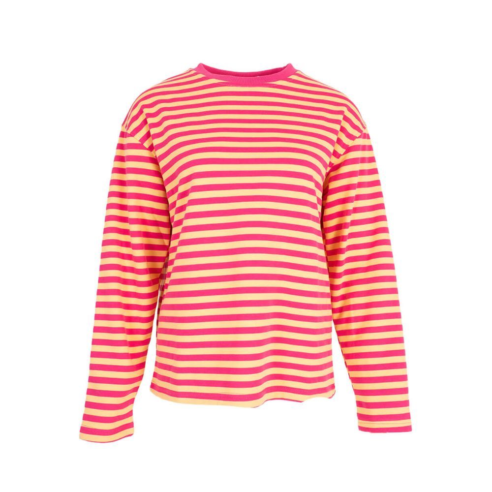 Streep shirt - Geel/roze