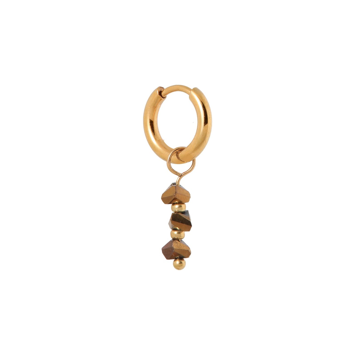 Label Kiki - Triple Brown Hoop gold