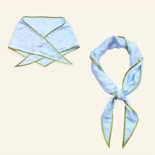 Mable Happiness - Triangle Scarf - Sky blue Olive