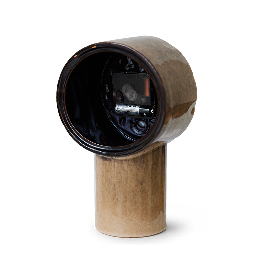 HKLIVING - Retro Ceramics Tafelklok - Cream