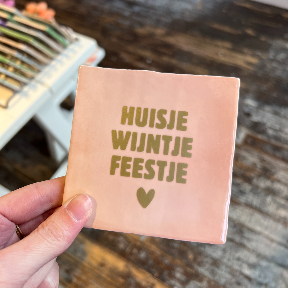 Tegeltje - Huisje Wijntje Feestje