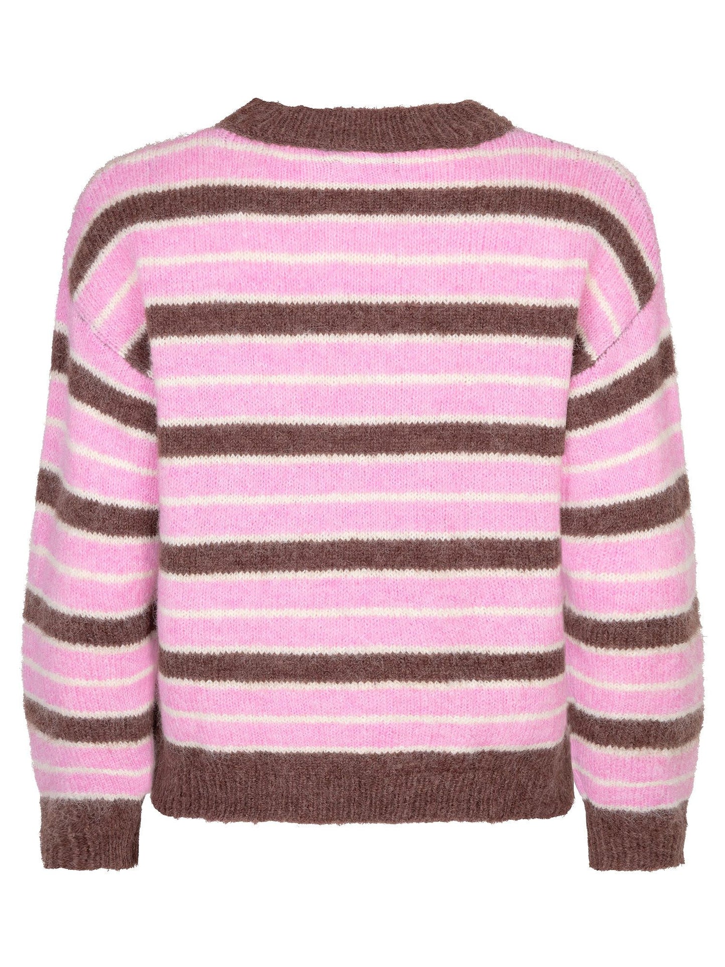 Ydence | Knitted sweater Aria | Mocha/pink