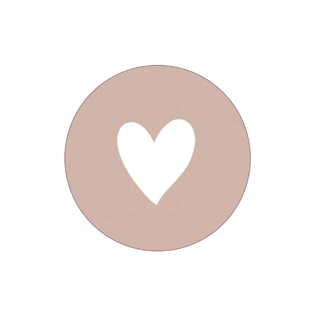 Muurcirkel - Hart oud roze 20cm