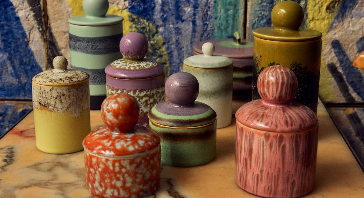 PRE-ORDER - HKLIVING - 70s ceramics: Voorraadpot Medium - River