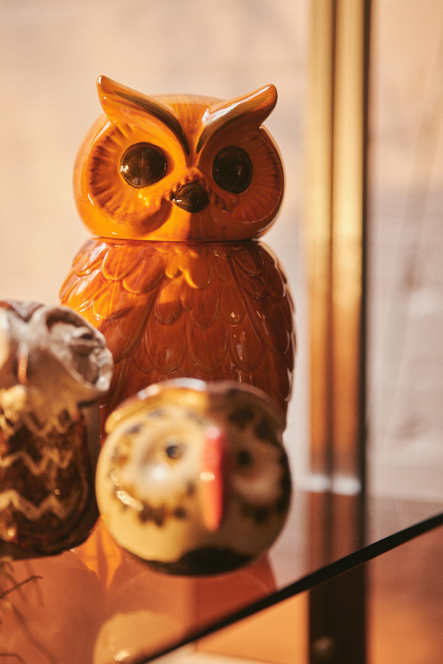 HKLIVING - Ceramic voorraadpot - Owl Tangerine