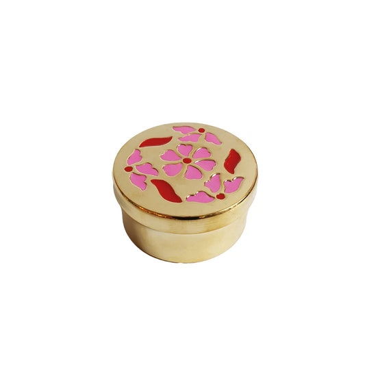 All The Luck In The World - Messing Doosje Bloemen Roze