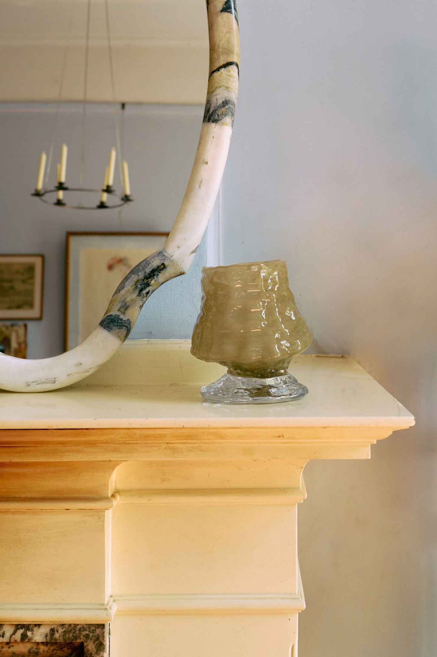 HKLIVING - Brut textured glass vase - Sage