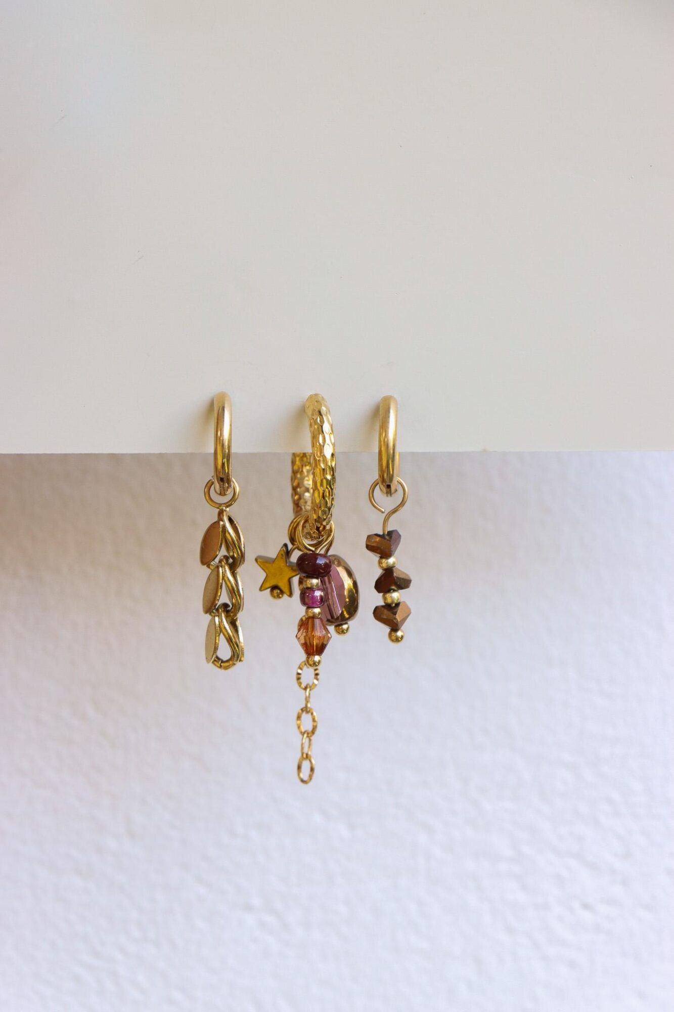 Label Kiki - Triple Brown Hoop gold