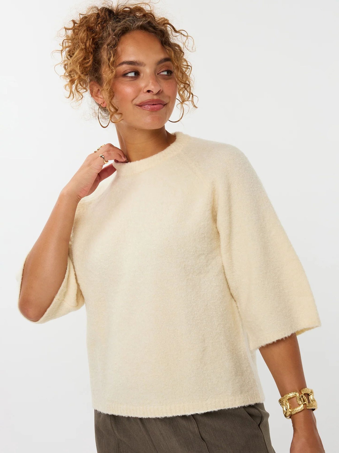 Ydence | Knitted Sweater Bunny | Ecru