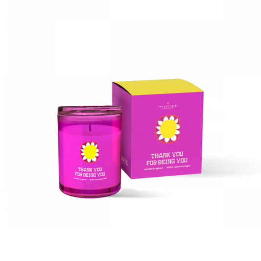 The Gift Label - Geurkaars in glas - Thank you for being you