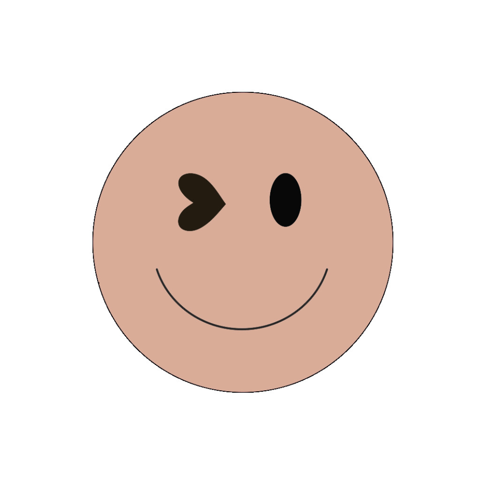 Muurcirkel - Smiley roze 30cm