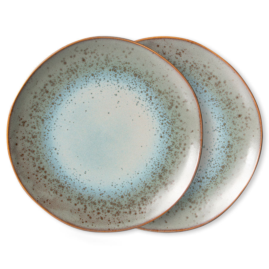 HKLIVING - 70s Dinerborden set van 2 - Mineral
