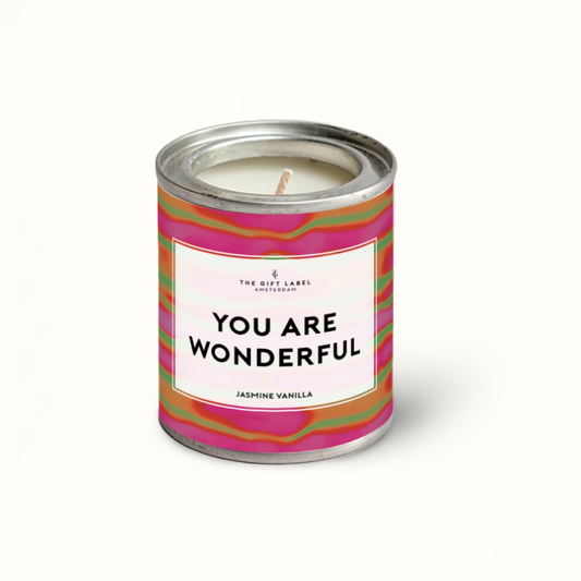 The Gift Label - Geurkaars in blik - You Are Wonderful