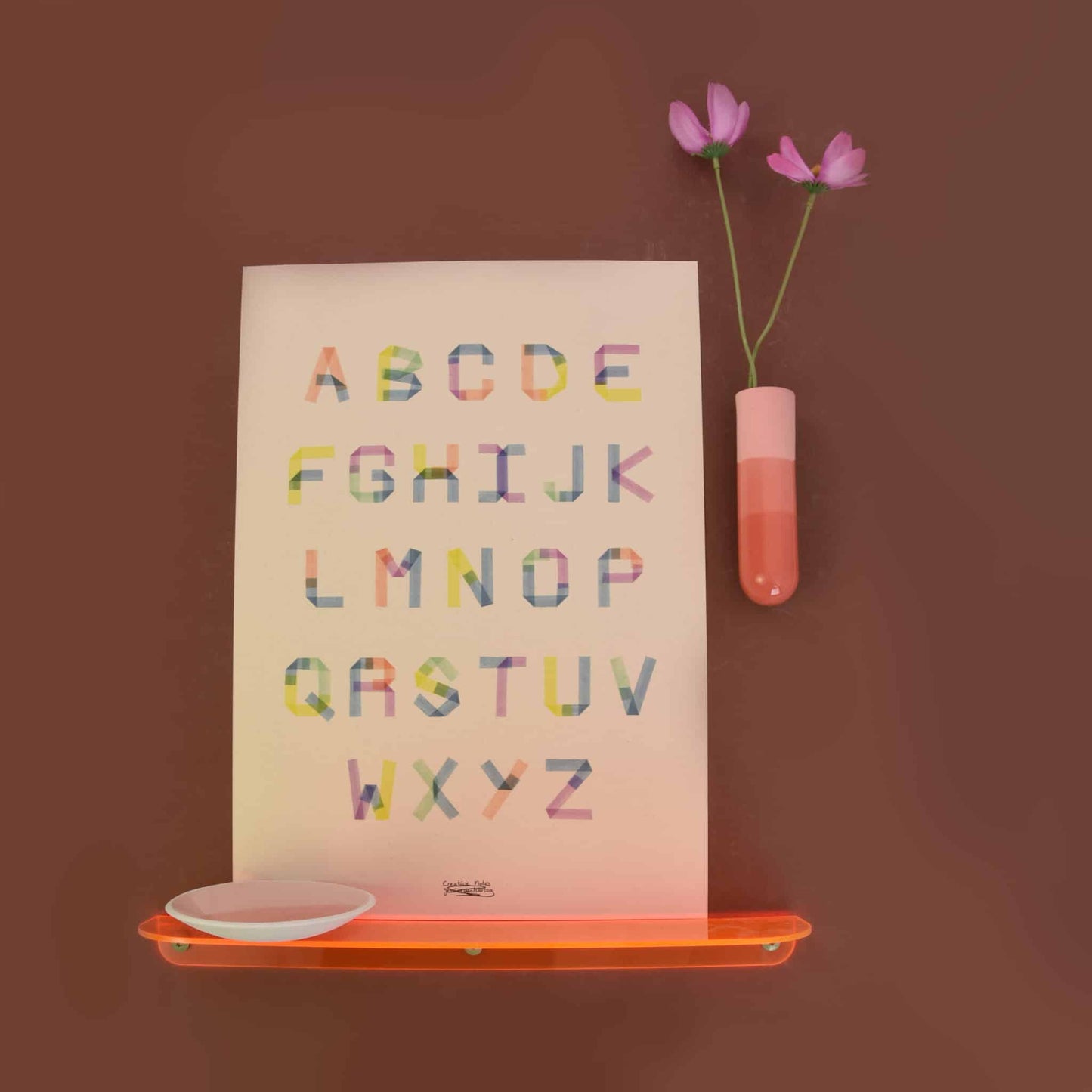 Studio Harm & Elke - Acryl Wandplank - Neon Orange
