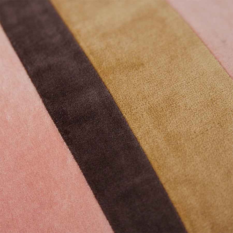 HKLIVING - Striped Velvet Sierkussen - Sunkissed