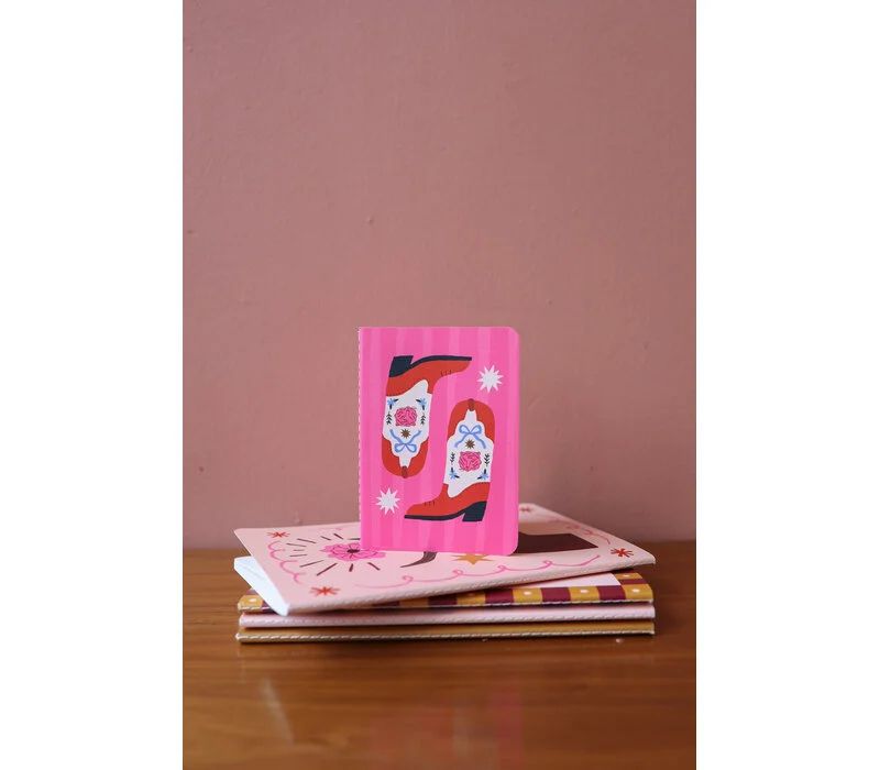 All the luck in the world - Mini soft cover notebook Western Boots