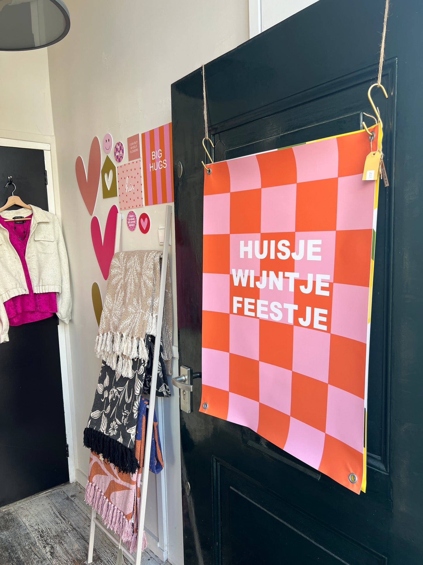 Tuinposter - Huisje Wijntje Feestje