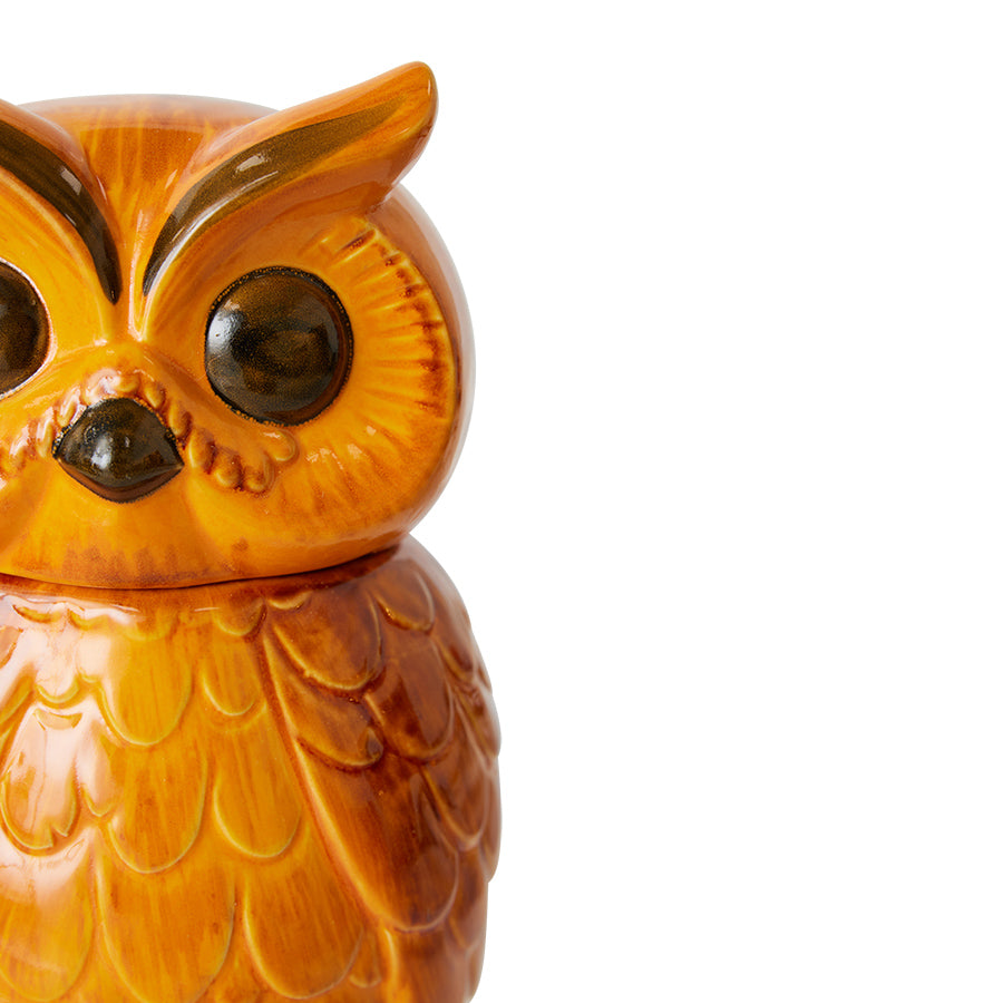 HKLIVING - Ceramic voorraadpot - Owl Tangerine