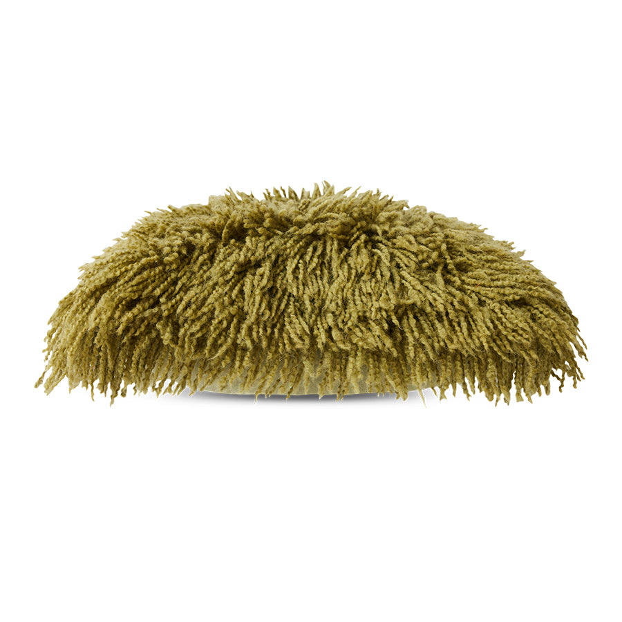 HKLIVING - Fluffy sierkussen - Olive