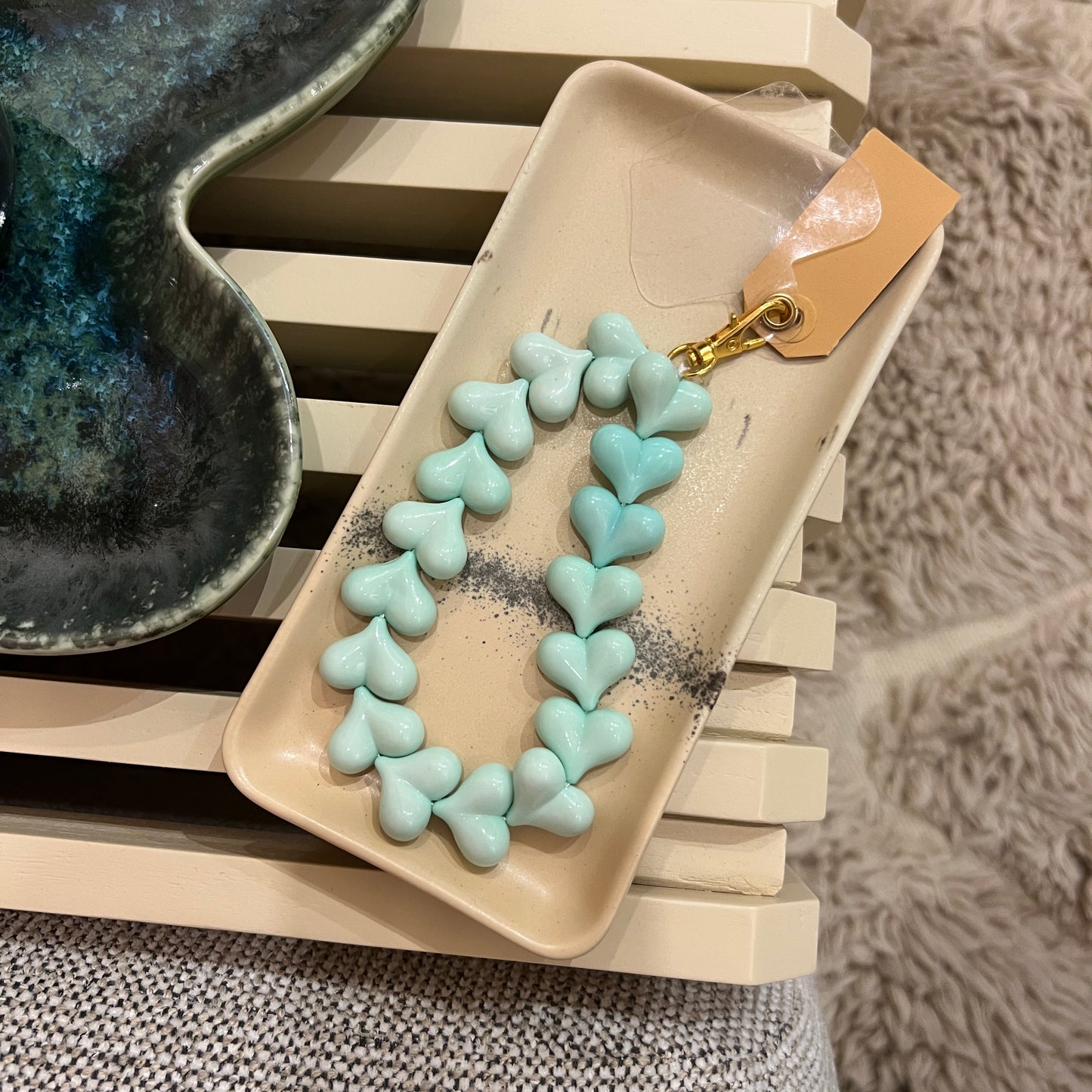 Telefoonkoord Hartjes - Mintgroen