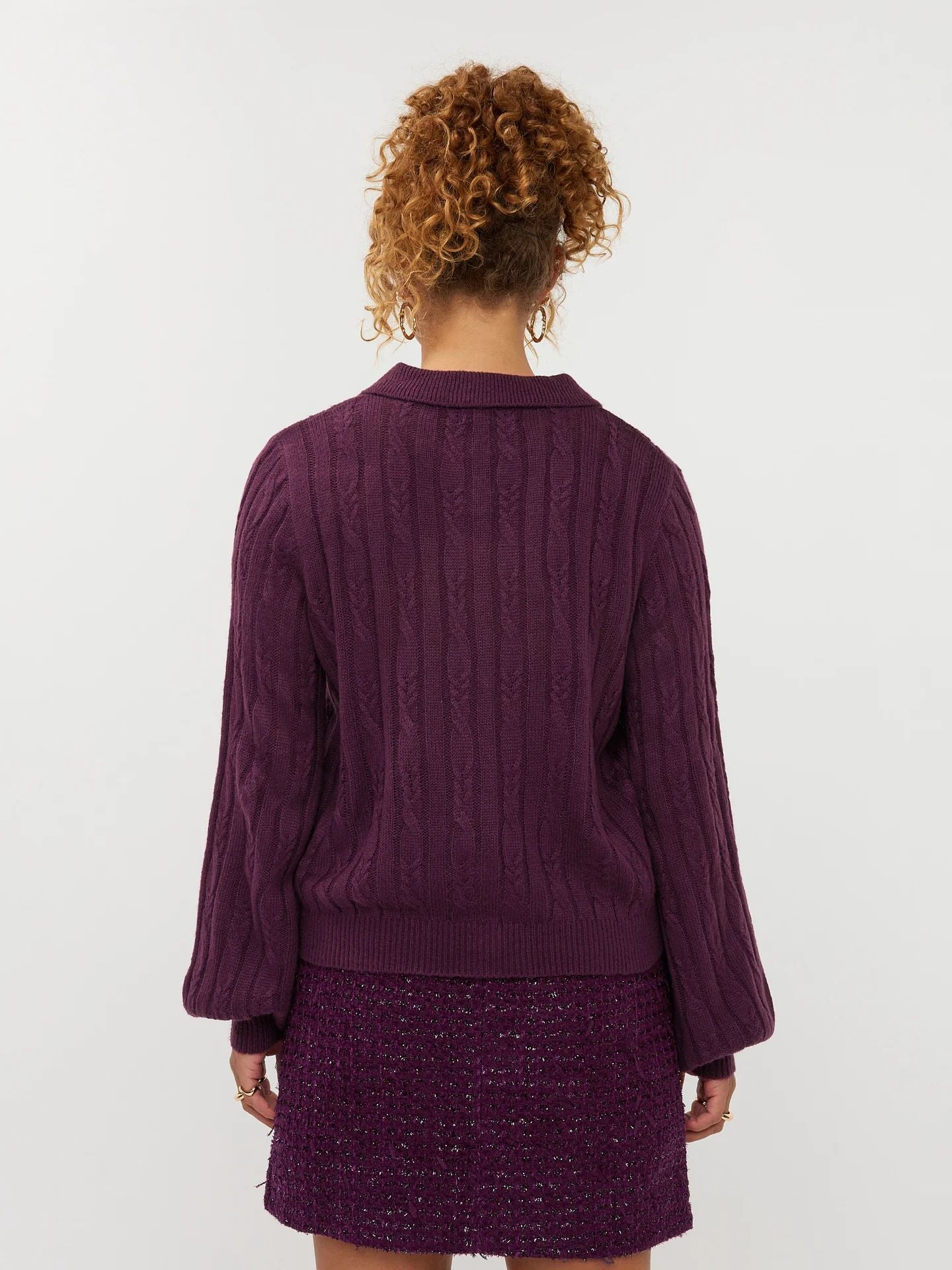 Ydence | Knitted top Colette | Pink purple