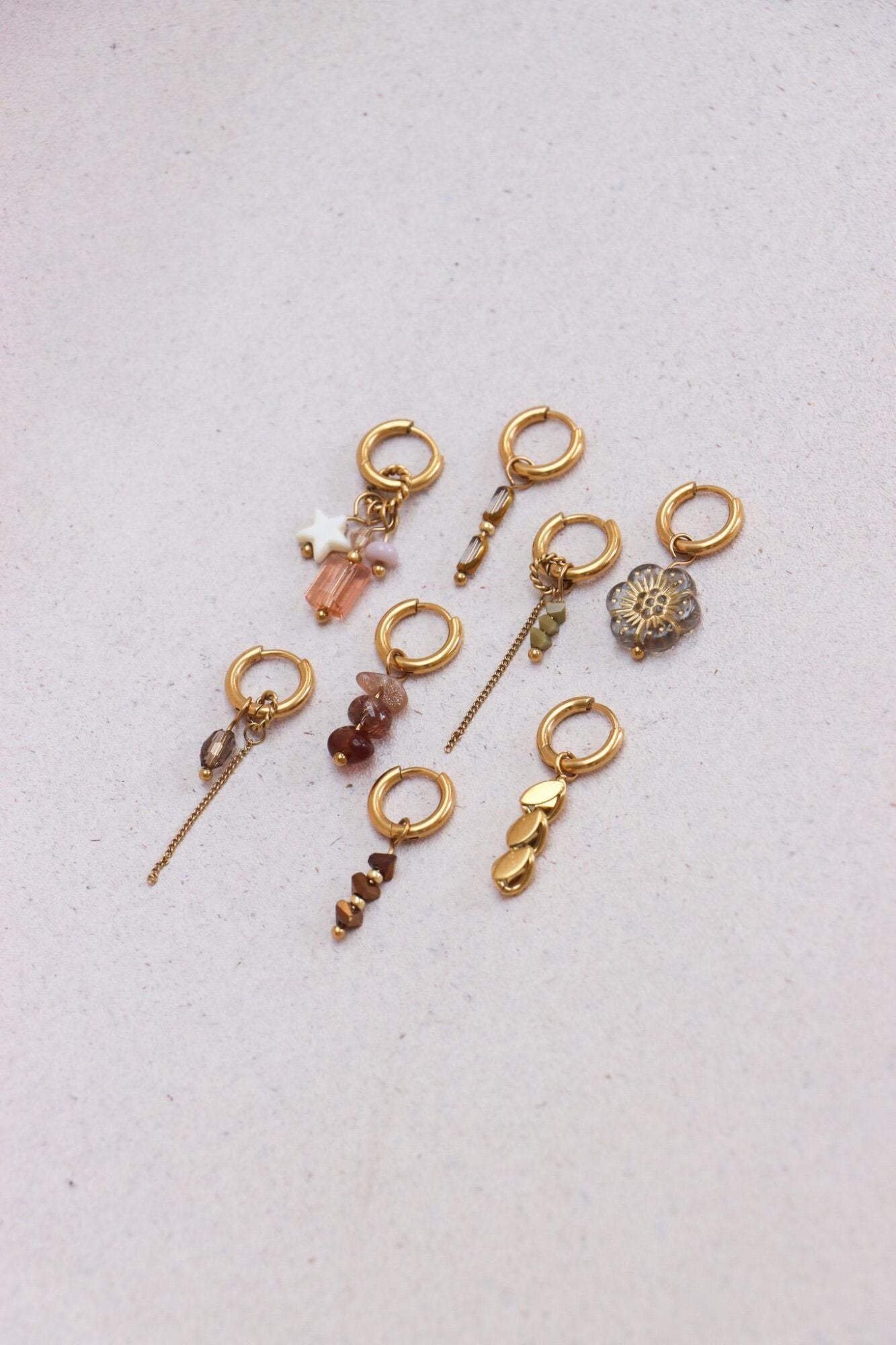 Label Kiki - Triple Brown Hoop gold