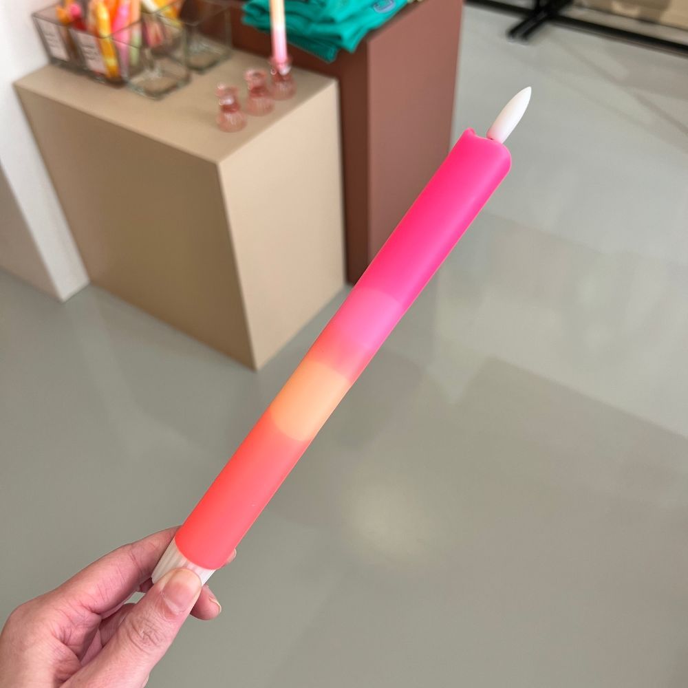 Led Kaars - 4 kleuren neon roze/oranje pastel