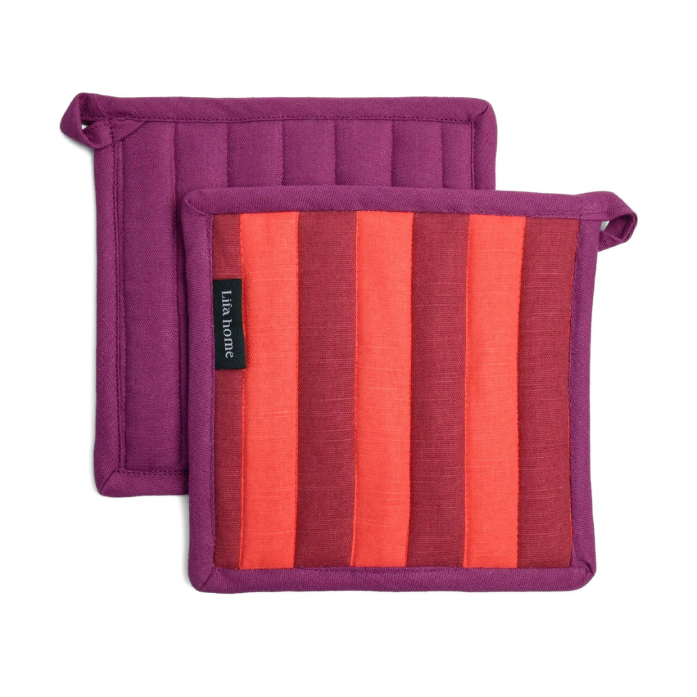 Lifa Home - Pannenlappen set van 2 - Vivid Rood/Oranje/Paars