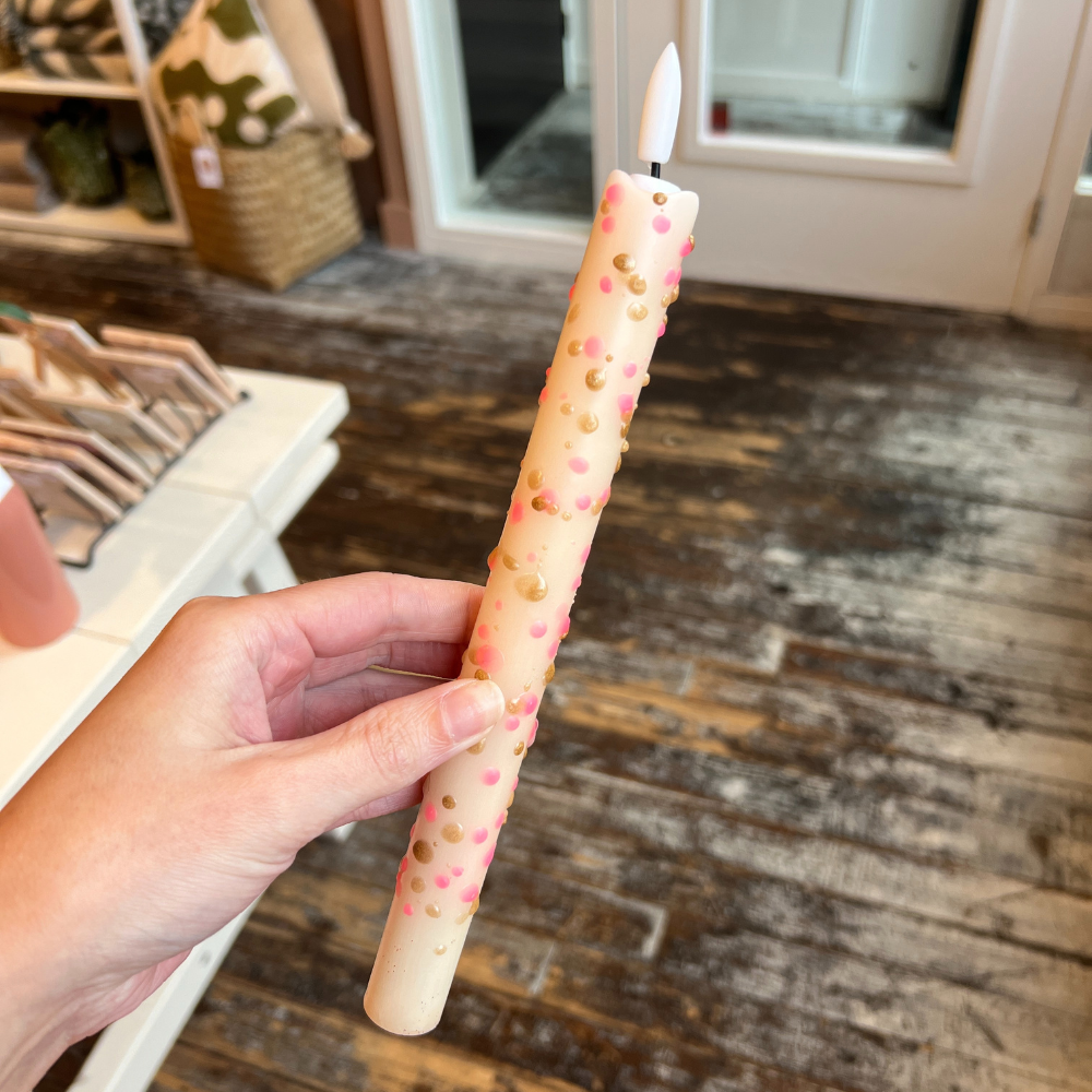 Led Kaars - Disco Goud/Roze