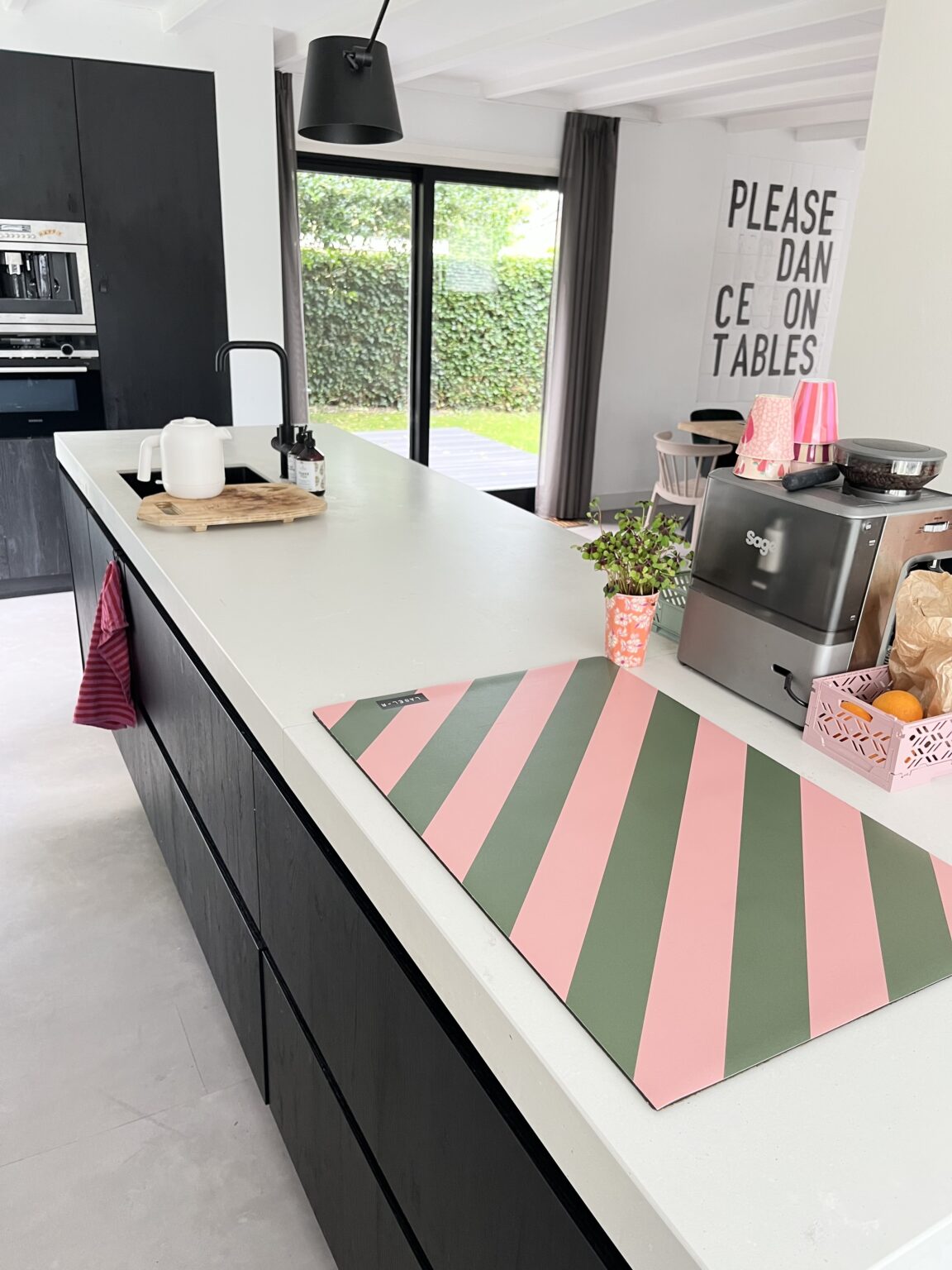 Inductiebeschermer - Streep Terra/Roze