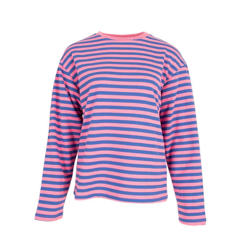 Streep shirt - Blauw/roze
